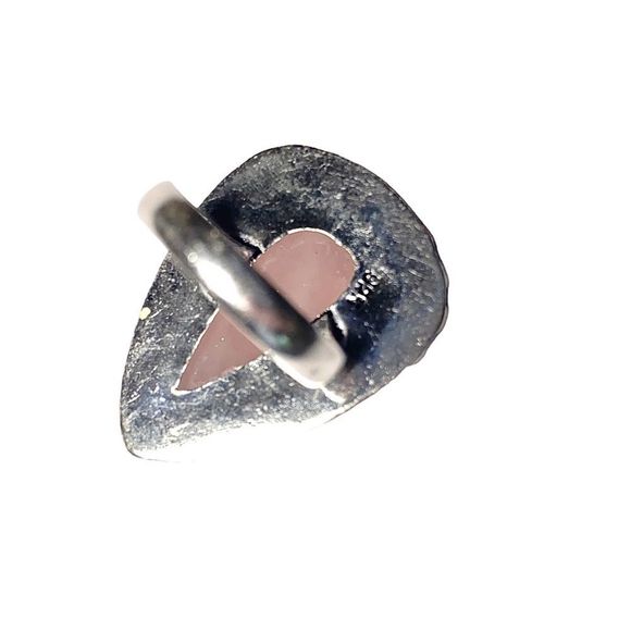 Rose Quartz Gemstone in a Handcrafted 925 Stamped Ring (6.5) - Picture 9 of 9